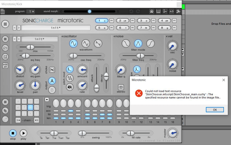 Microtonic error message.JPG