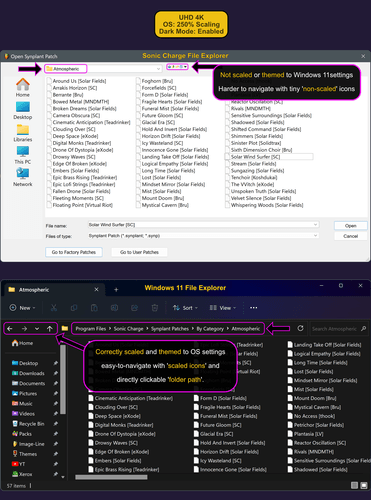 Sonic Charge File Explorer Scaling and Theming Issue - Windows 1